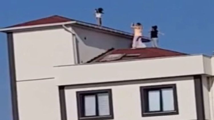 Çatıya bakanlar gözlerine inanamadı