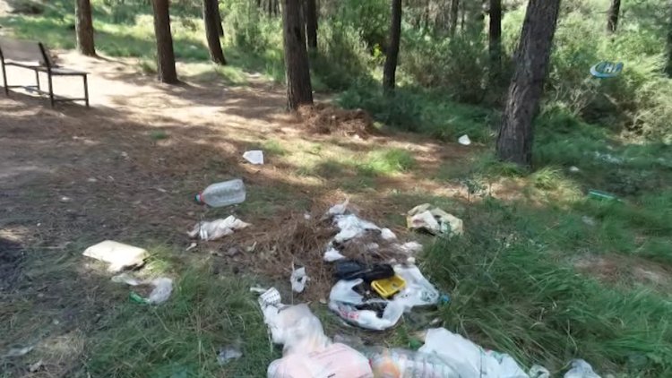 Çöplüğe dönen Aydos Ormanı havadan görüntülendi