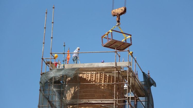 Hasankeyf'te taşınma sürüyor! Tarihi minare sökülüyor