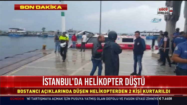İstanbul'da helikopter düştü