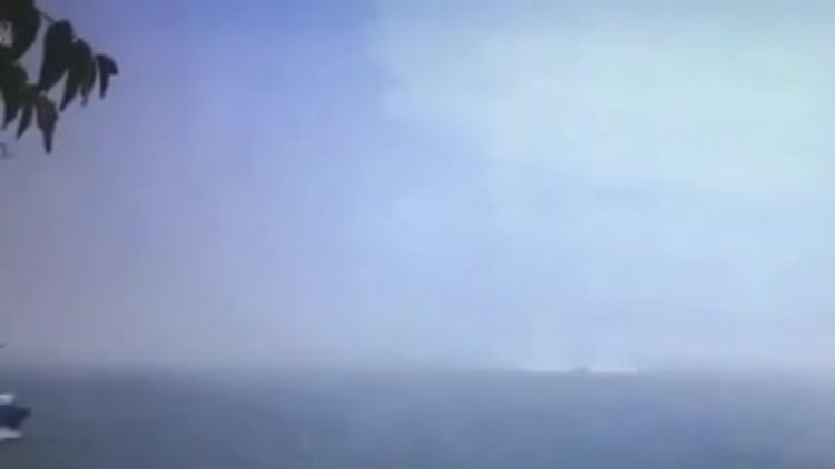 Helikopterin denize düşme kamerada