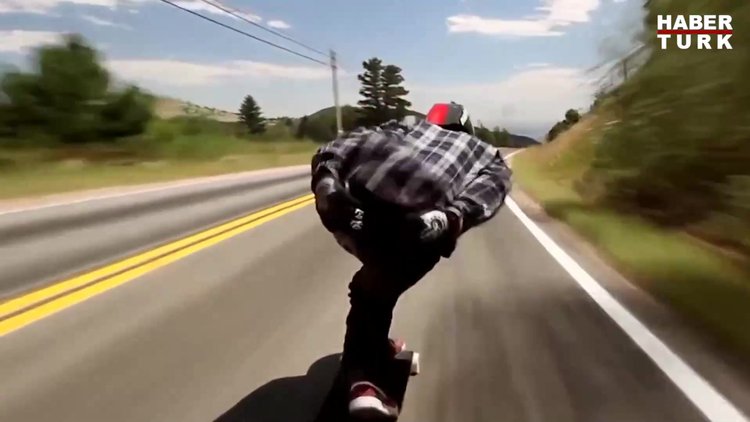 Kaykayla inanılmaz hız