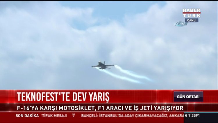 Teknofest'te F-16'ya karşı motosiklet, F1 aracı ve iş jeti yarışı