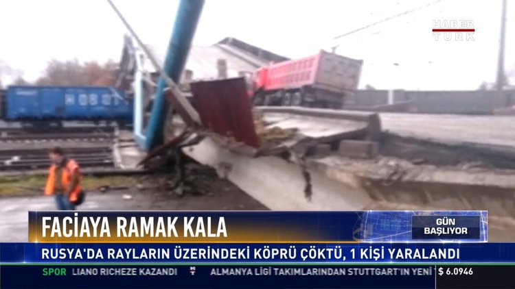 Faciaya ramak kala: Rusya'da rayların üzerindeki köprü çöktü, 1 kişi yaralandı