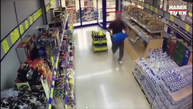 Markette tüp patlatma tehdidinde bulunan şüpheliye gözaltı