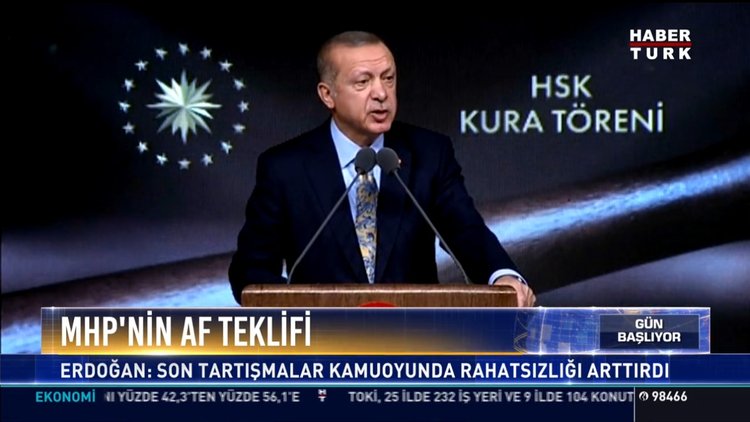 MHP'nin af teklifi: Erdoğan: Son tartışmalar kamuoyunda rahatsızlığı arttırdı