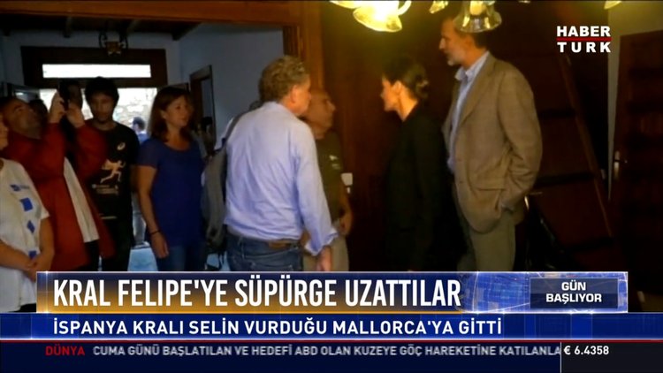 Kral Felipe'ye süpürge uzattılar: İspanya Kralı selin vurduğu Mallorca'ya gitti