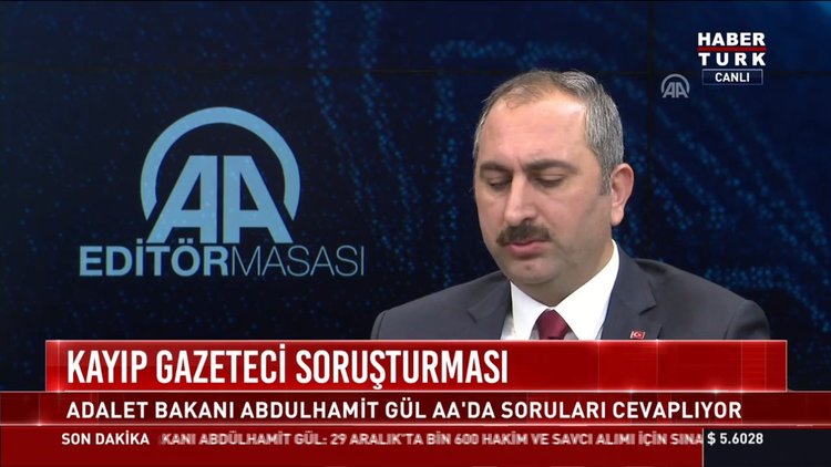 Kayıp gazeteci soruşturması: Adalet Bakanı Abdülhamit Gül AA'da soruları cevaplıyor