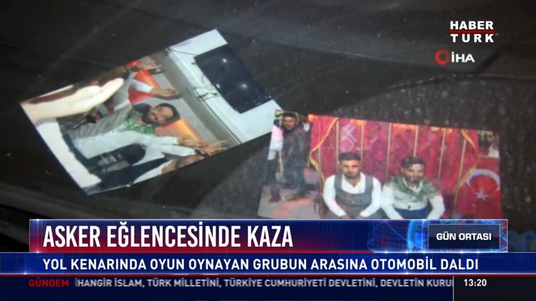 Asker eğlencesinde kaza: Yol kenarında oyun oynayan grubun arasına otomobil daldı