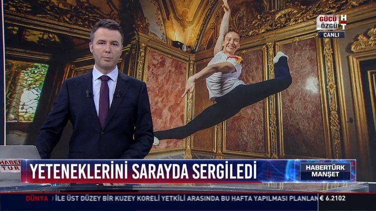 Yeteneklerini Sarayda sergiledi: Dünya Aeorobik Jimnastik şampiyonu kamera karşısına geçti