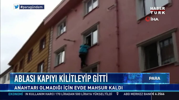 Sınava yetişeyim derken!: Pencereden inmeye çalıştı, 3. katta mahsur kaldı
