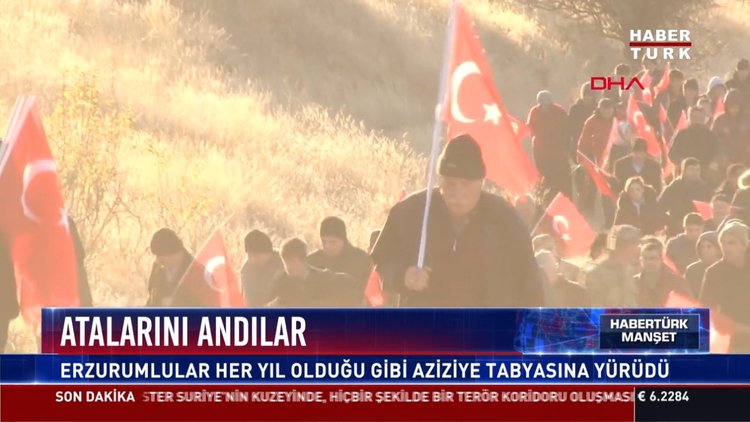 Atalarını andılar: Erzurumlular her yıl olduğu gibi Aziziye Tabyasına yürüdü