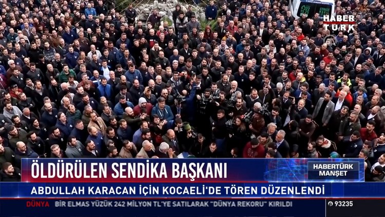 Öldürülen Sendika Başkanı: Abdullah Karacan için Kocaeli'de tören düzenlendi