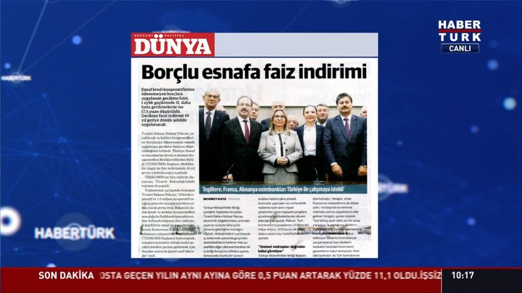 Borçlu esnafa faiz indirimi