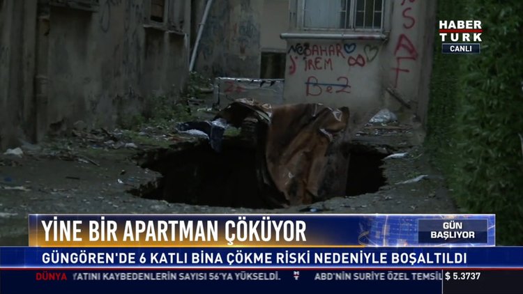 Yine bir apartman çöküyor: Güngören'de 6 katlı bina çökme riski nedeniyle boşaltıldı
