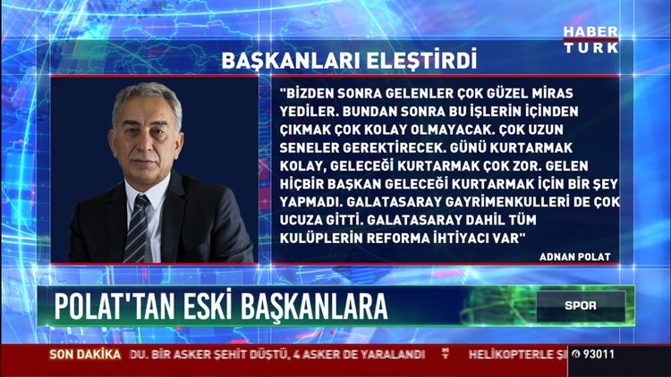 Polat'tan eski Başkanlara: "Bizden sonra gelenler çok güzel miras yeediler"