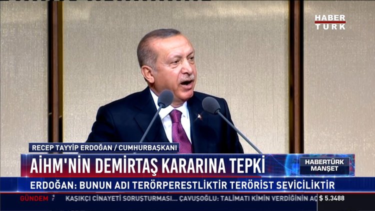 AİHM'nin Demirtaş kararına tepki: Erdoğan: Bunun adı Terörperestliktir terörist seviciliktir