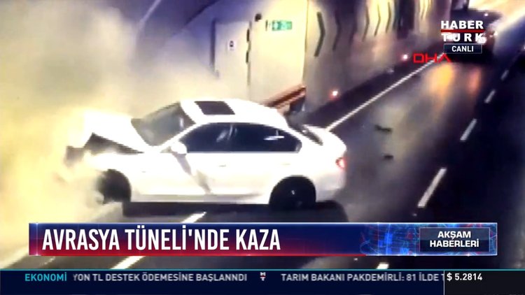 Avrasya Tüneli'nde kaza: Sürücü önce araçlara sonra tünelin duvarlarına çarptı