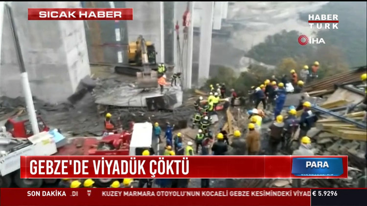 Gebze'de viyadük çöktü