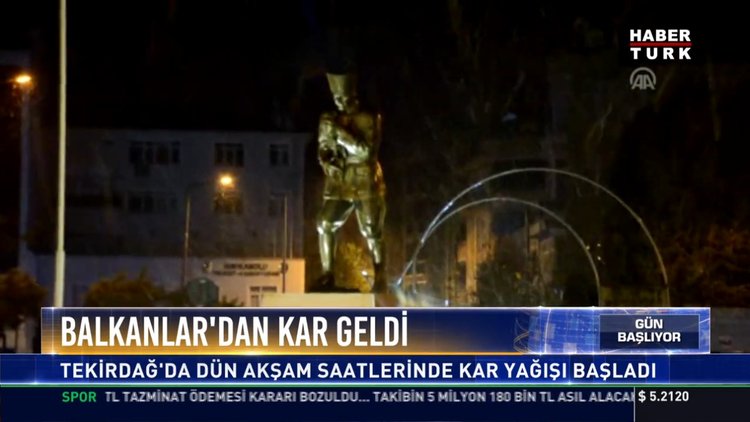 Balkanlar'dan kar geldi: Tekirdağ'da dün akşam saatlerinde kar yağışı başladı