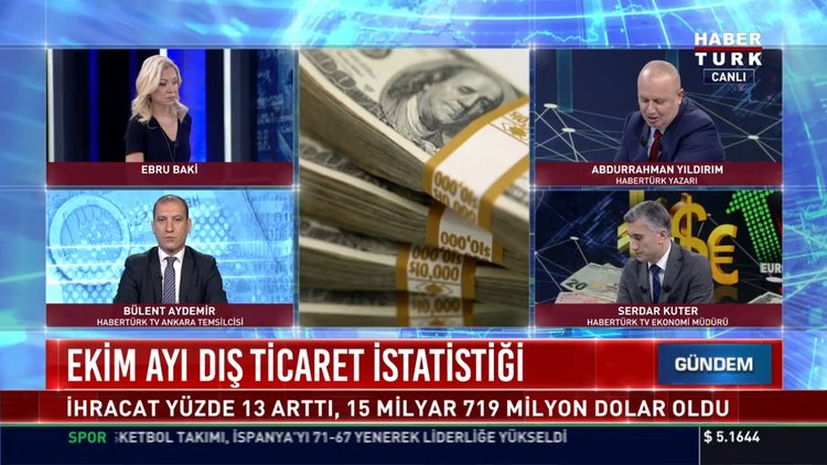 Ekim ayı Dış Ticaret istatistiği: İhracat yüzde 13 arttı, 15 milyar 719 milyon dolar oldu