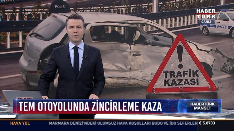 TEM otoyolunda zincirleme kaza: 7 araç birbirine girdi, yaralılar var