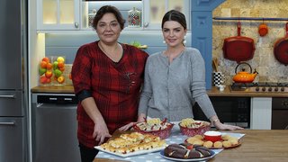 Pelin Karahan Leyla Çelik ile kerebiç tatlısı, batırık, kaymaklı büzme börek ve kreması ile pişen kek yapımını gösterdi.