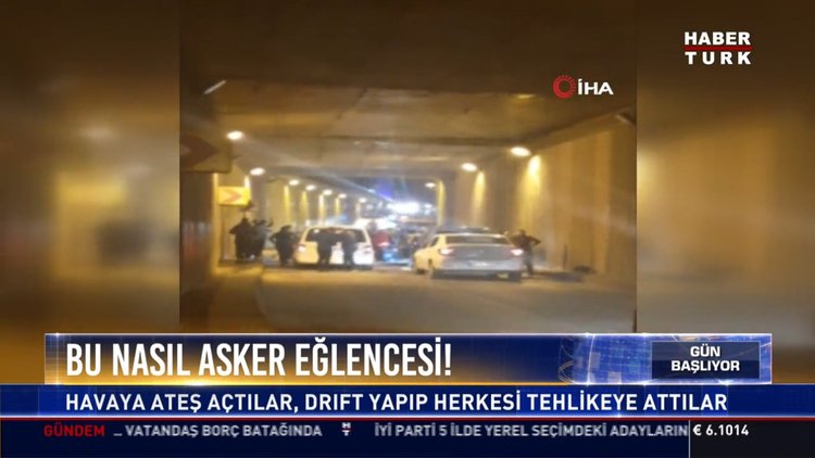 Bu nasıl asker eğlencesi!: Havaya ateş açtılar, drift yapıp herkesi tehlikeye attılar