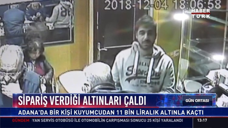 Sipariş verdiği altınları çaldı: Adana'da bir kişi kuyumcudan 11 bin liralık altınla kaçtı