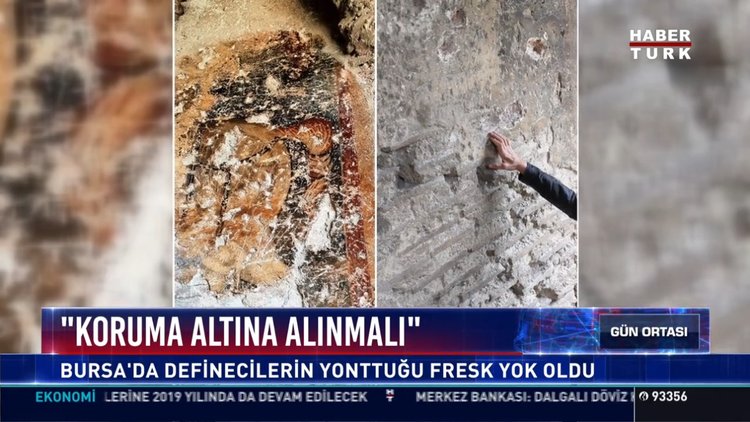 Tarihi Fresk yontularak çalındı: Roma döneminden kalma Fresk definecilerin hedefi oldu