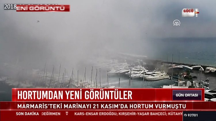 Hortumdan yeni görüntüler: Marmaris'teki marinayı 21 Kasım'da hortum vurmuştu