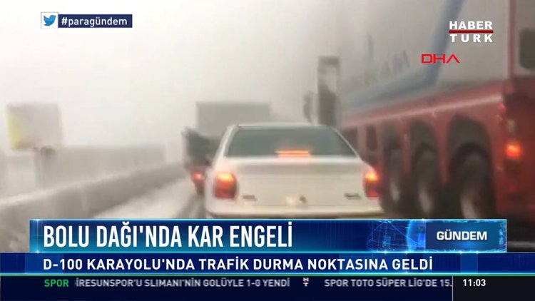 Bolu Dağı'nda kar engeli: D-100 Karayolu'nda trafik durma noktasına geldi