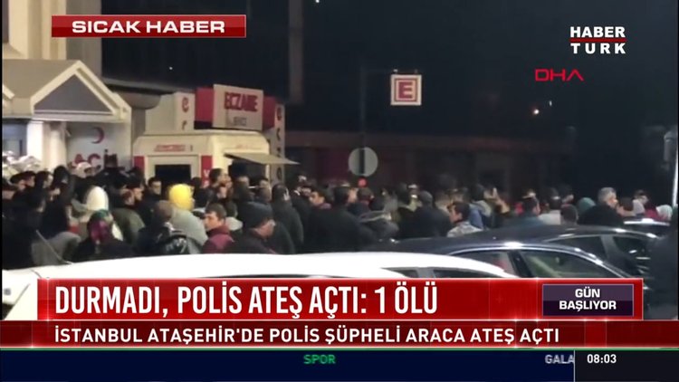 Durmadı, polis ateş açtı: 1 ölü: İstanbul Ataşehir'de polis şüpheli araca ateş açtı