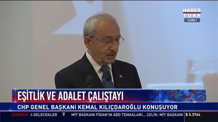 Eşitlik ve Adalet çalıştayı: CHP Genel Başkanı Kemal Kılıçdaroğlu konuşuyor