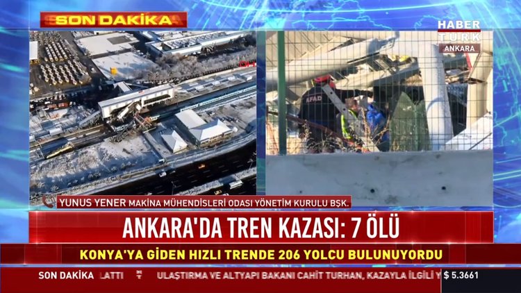 Ankara'da tren kazası