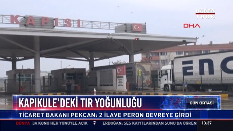 Kapıkule'deki tır yoğunlugu: Ticaret bakanı Pekcan: 2 ilave peron devreye girdi