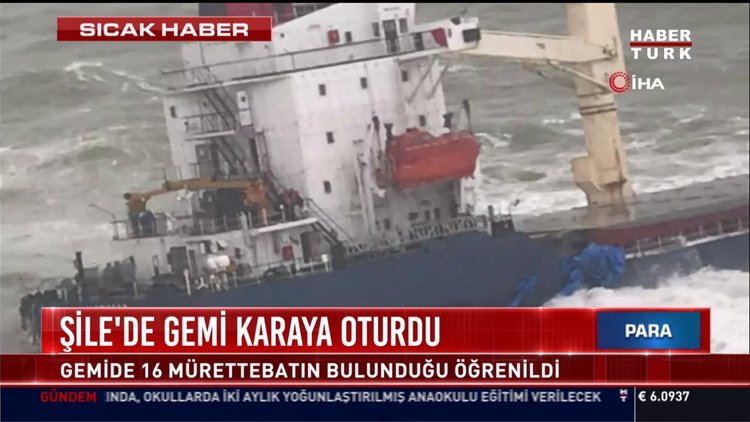 Şile'de gemi karaya oturdu