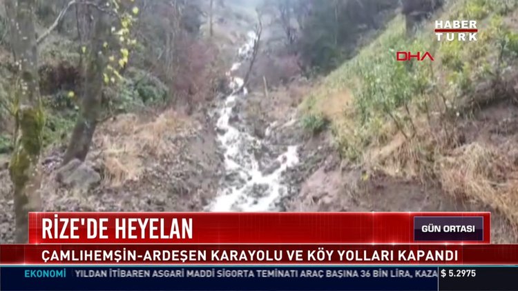 Rize'de heyelan: Çamlıhemşin-Ardeşen karayolu ve köy yolları kapandı