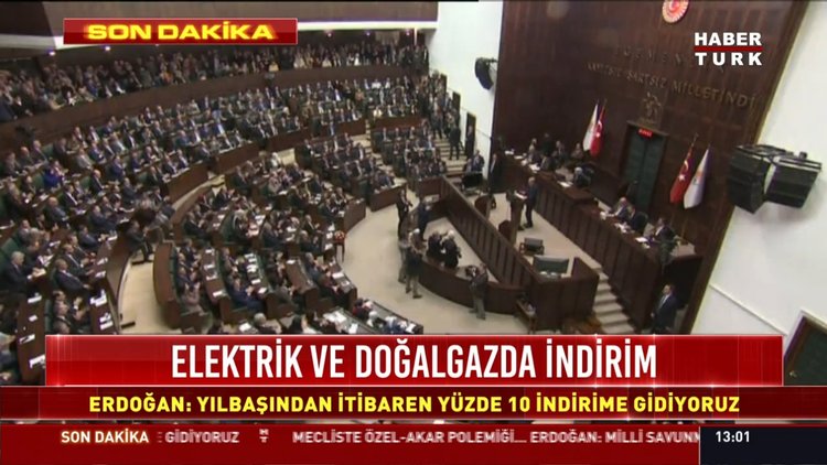 Elektrik ve doğalgazda indirim: Erdoğan: Yılbaşından itibaren yüzde 10 indirime gidiyoruz