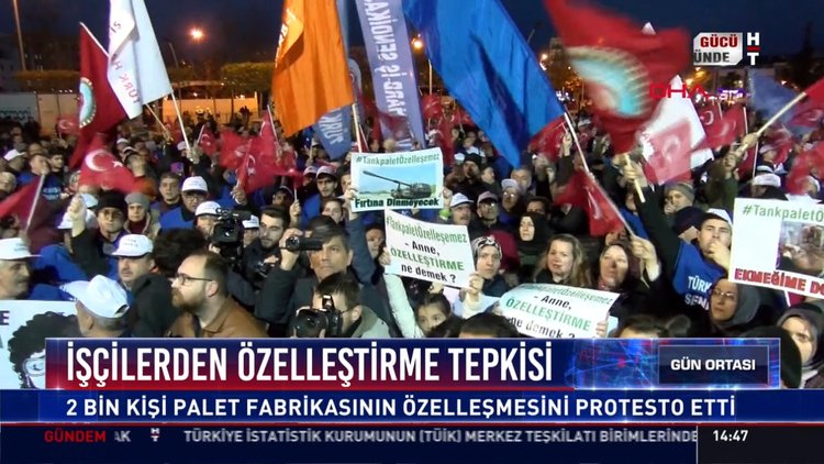 İşçilerden özelleştirme tepkisi: 2 bin kişi palet fabrikasının özelleşmesini protesto etti