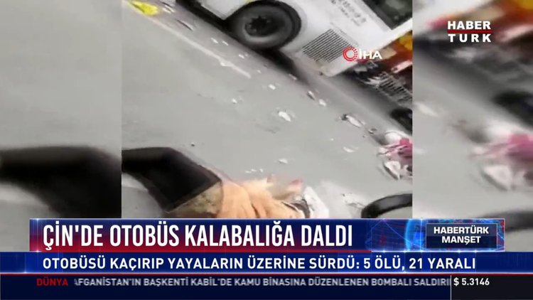 Çin'de otobüs kalabalığa daldı: Otobüsü kaçırıp yayaların üzerine sürdü: 5 ölü, 21 yaralı