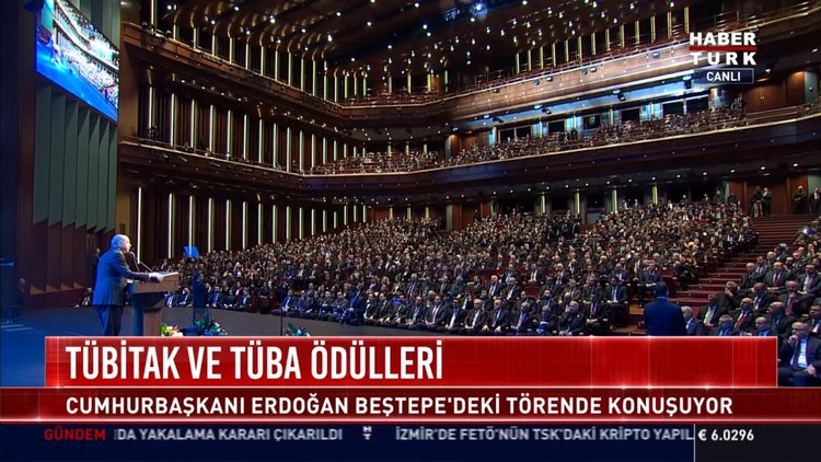 Tübitak ve TÜBA ödülelri: Cumhurbaşkanı Erdoğan Beştepe'deki törende konuşuyor