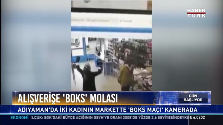 Alışverişe 'Boks' molası: Adıyaman'da iki kadının markette 'Boks Maçı' kamerada