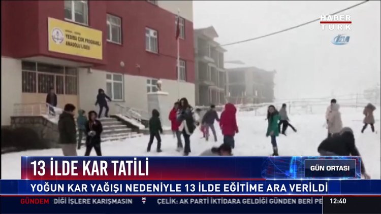 13 ilde kar tatili!