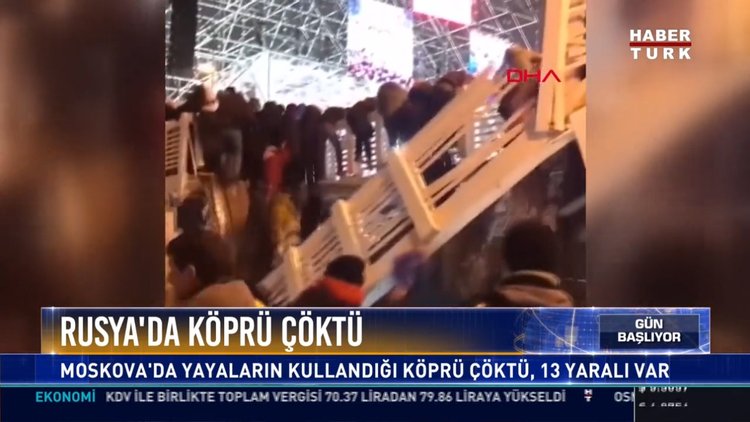 Rusya'da köprü çöktü: Moskova'da yayaların kullandığı köprü çöktü, 13 yaralı var