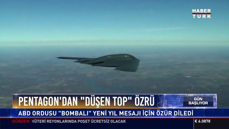 Pentagon'dan "Düşen top" özrü: ABD Ordusu "Bombalı" yeni yıl mesajı için özür diledi