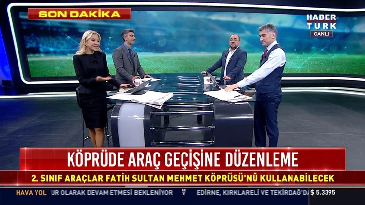Köprüde araç geçişine düzenleme: 2.sınıf araçlar Fatih Sultan Mehmet köprüsü'nü kullanabilecek
