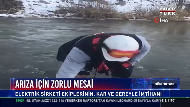Arıza için zorlu mesai: Elektirik şirketi ekiplerinin, kar ve dereyle imtihanı