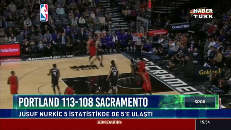 Portland 113-106 Sacramento: Jusuf Nurkic 5 istatistikde de 5'e ulaştı