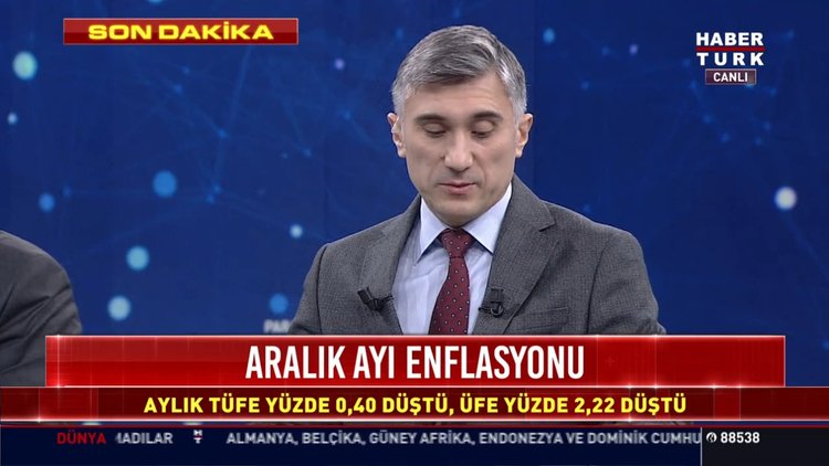 Aralık ayı enflasyonu: Aylık TÜFE Yüzde 0,40 düştü, ÜFE yüzde 2,22 düştü